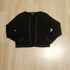 Ann Taylor black silk cardigan